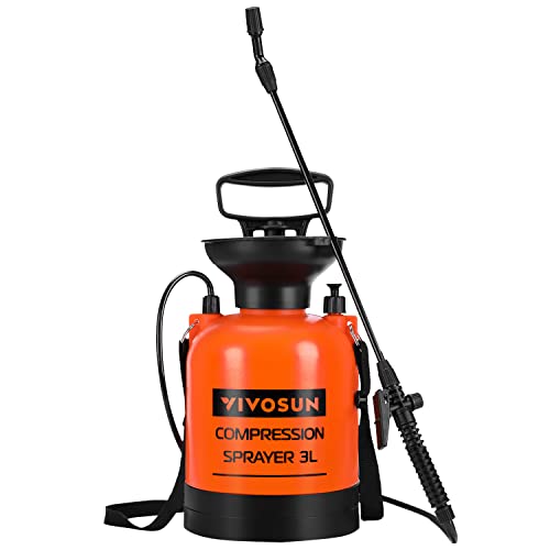 VIVOSUN Pulverizador de pressão 3L com bocal ajustável e corrente VIVOSUN - Pulverizadores de jardim - pulverizador, pressão 3L, bocal ajustável, corrente, 15m