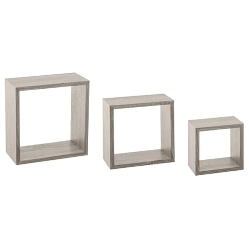 Estante UNIMASA Quadrado (Cinzento - Aço e Vidro) UNIMASA - Prateleiras de parede e ledges - quadrado, aço, vidro, resistente à água