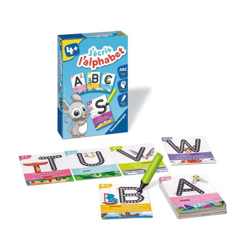 Jogo Didático RAVENSBURGER J'Écris l'alphabet (Idade Mínima Recomendada: 3 anos) Ravensburger - Jogos - didático, alfabeto, 3 anos