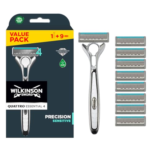Máquina de Barbear WILKINSON Quattro Titanium Sensitive WILKINSON - Lâminas e navalhas de barbear - lâmina de estilo, 4 lâminas titanium, barbear suave