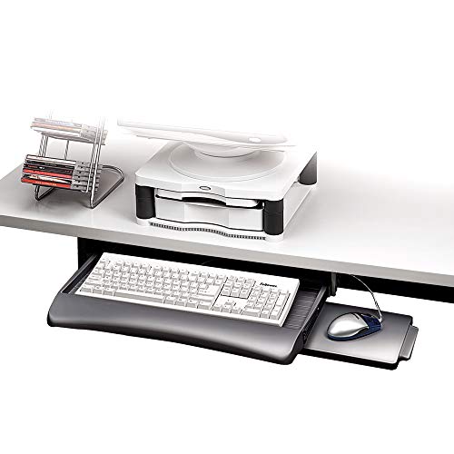 Acessórios para impressora/scanner FELLOWES 93804 Fellowes - Bandejas e plataformas para teclado - resistente, metal, 55,8x30,2x5,2 cm