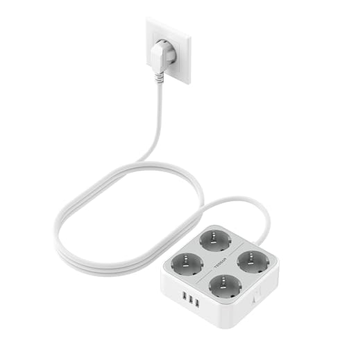 Extensão Elétrica TESSAN 1200W com 5 Tomadas e 3 Portas Usb TESSAN - Fios e cabos elétricos - 5 tomas, 3 portas usb, 1200W, 1 metro