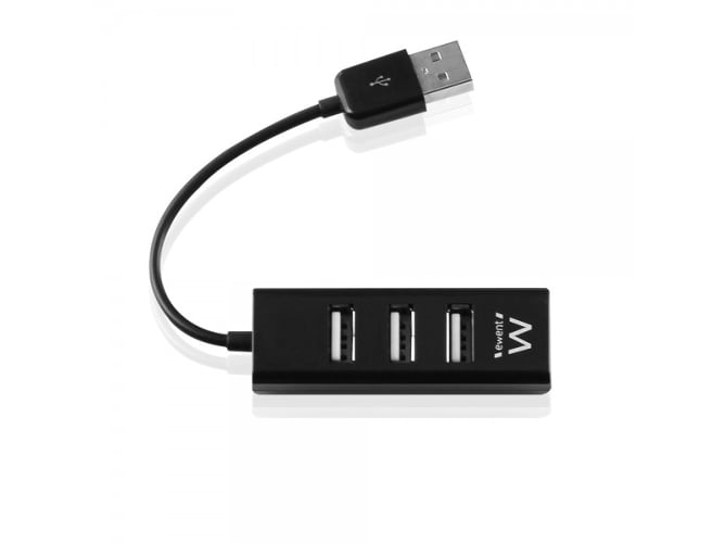 Hub EWENT EW-1501 (USB 2.0 - 480 Mbit/s) Ewent - Concentradores usb e firewire - 4 portas, usb 2.0, 480 Mbit/s, preto