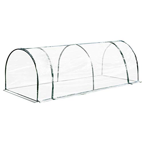 Estufa para Jardim Outsunny | 250 x 100 x 80 cm - Transparente Outsunny - Estufas - 250x100x80 cm, transparente, aço, tecido, plástico