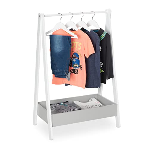 Cabide para Roupa Infantil Relaxdays 10001243 | Cinzento Relaxdays - Conjuntos de móveis - cabide, roupa infantil, cinzento