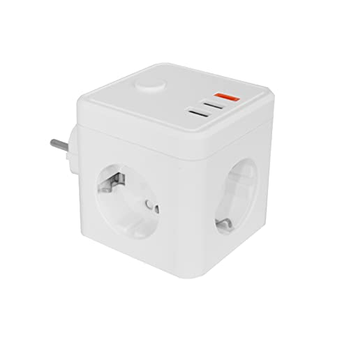Extensão Elétrica SILVER ELECTRONICS E-BLOCK 3 (3 Tomadas) Silver Electronic - Fios de extensão - usb-c, 2 usb, 3 tomadas, proteção infantil