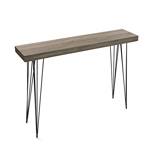 Mesa de Centro VERSA Dallas Castanho (80x25x110cm - Madeira e Metal) VERSA - Mesas de Sofá - castanho, madeira, metal, 80x25x110cm