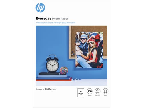 Papel Fotográfico HP Q2510A (Branco - 210x297mm) HP - Papel de impressora e copiadora - a4, 100 folhas, brilho, inkjet