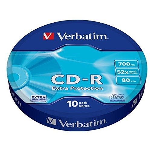 Disco de CD VERBATIM CD-R 52X 700MB 10PK OPS Verbatim - Mídias vazias - 700 MB, CD-R, 52x, 10 unidades