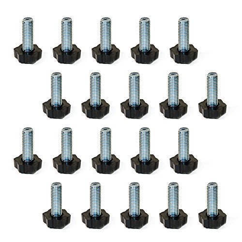 Conjunto de 20 Pernas para Móvel EMUCA Emuca Vérin Hexagonal Emuca - Placas de base de poste - 20 pernas, nívelador, regulação externa, parafuso m8