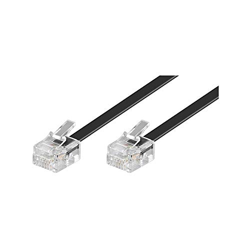 Cabo Telefónico GOOBAY (RJ11 - RJ14 - 10 m - Preto) Goobay - Cabos de telefone - 10m, masculino-masculino, preto, RJ-11