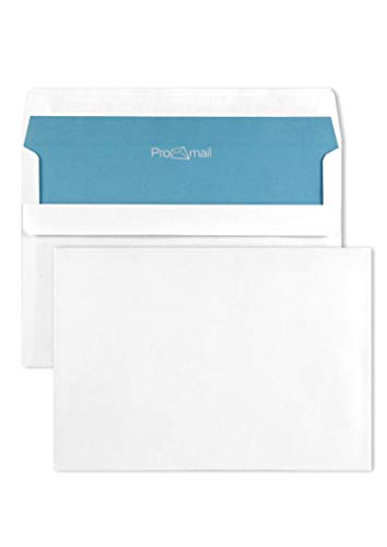 Netuno 1000X Sobres Color Branco Din C6 114X162Mm 80G Promail com Impressão Interna Azul Sem Janelas Netuno - Suprimentos de envio - sobres, branco, din, impressão interna, azul
