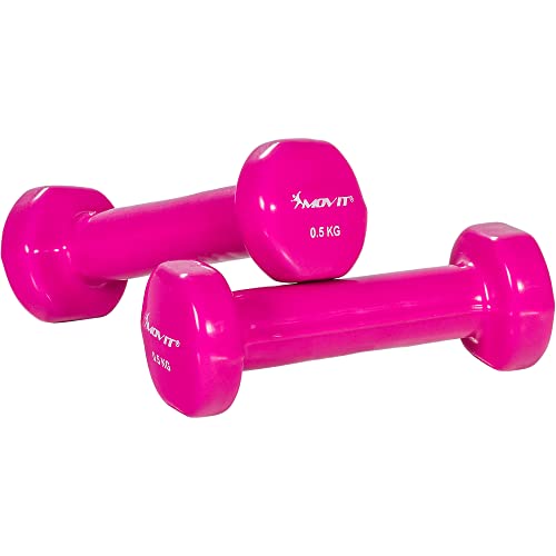 Conjunto de 2 Halteres MOVIT com Superfície Vinilosa (1.5 kg) MOVIT - Levantamento de peso - halteres, superfície vinilosa, 1.5 kg