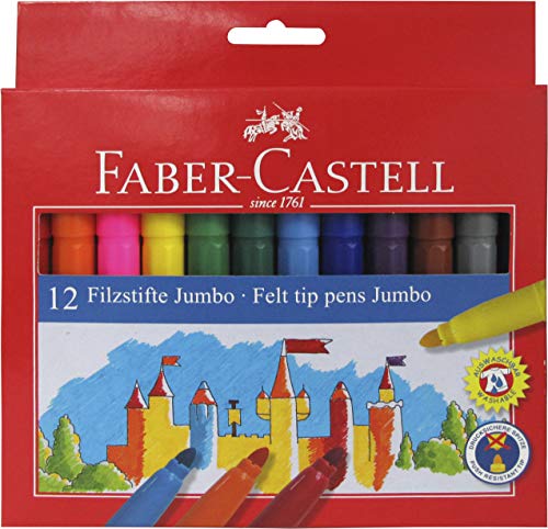 Caneta de Feltro FABER-CASTELL 554312 Multicor Faber-Castell - Marcadores e marcadores de texto - caneta feltro, faber-castell, multicor, conjunto 12, coloridas