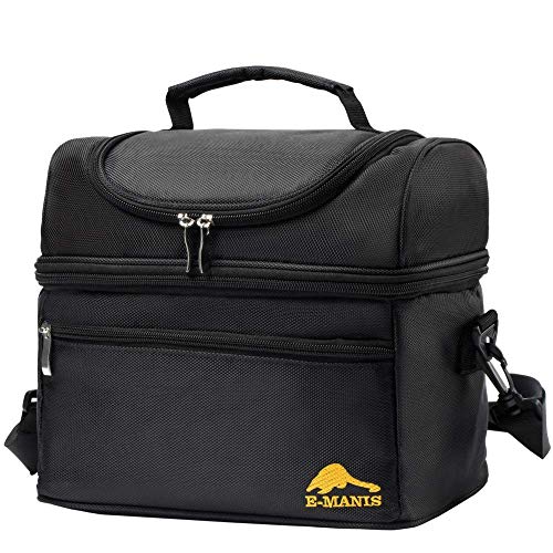 Mala Térmica E-Manis Isolada Preto 2 Aberturas E-MANIS - Lancheiras e sacos - isolada, preto, 2 aberturas