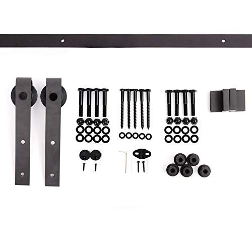 Kit de Acessórios para Porta de Correr HOMCOM | 200 cm - Castanho HOMCOM - Ferragens para portas - kit, acessórios, porta correr, homcom, castanho