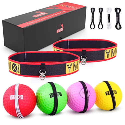 Ymx Boxing Reflex Ball Set Conjunto de Bolas de Reflexo Junyi - Equipamento de proteção para boxe e artes marciais - conjunto de bolas, reflexo, 4 bolas