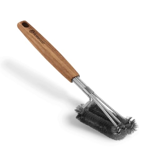 Conjunto de utensílios para churrasco Burnhard BURNHARD - Raspadores de grelha - 3 peças, aço inoxidável, pegas compridas, mecanismo de fecho