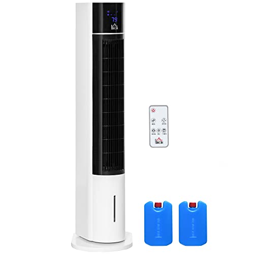 Climatizador HOMCOM 824-006 (Área Bruta 25 m³ - 33 x 26 x 105 cm) HOMCOM - Ventoinhas de mesa e de pedestal - 25 m3, 33x26x105 cm