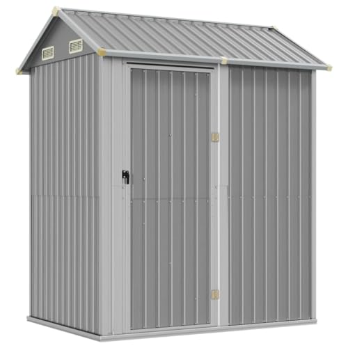 Cobertura de Jardim VIDAXL | 1.5x3.2x2.4m - Cinza vidaXL - Conjuntos de móveis - 1.5x3.2x2.4m, cinza, aço galvanizado, cobertura inclinada
