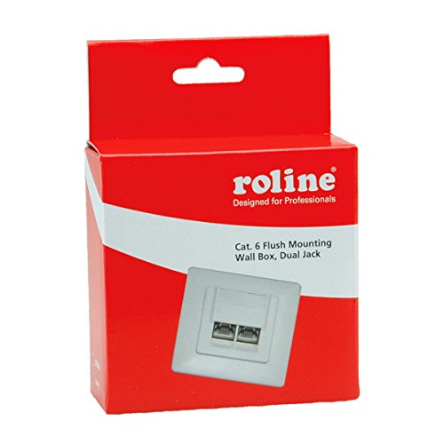Painel de Conexões ROLINE Flush Mount Wall Jack, Cat.6, unshielded ROLINE - Tomadas de telefone e dados - conector rj45, cat 6, unshielded