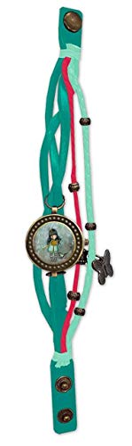 Relógio de Pulso SANTORO LONDON Gorjuss Montre Vintage CYP - Relógios - relógio, pulso, santoro london, gorjuss montre vintage, esfera azul, cinto cor de vinho