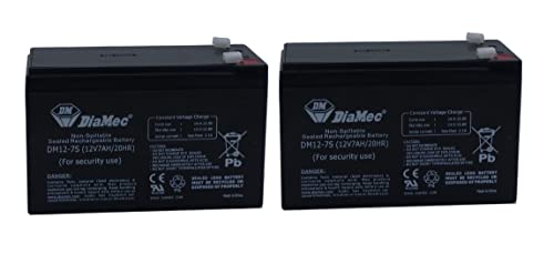 Bateria de Chumbo Ácido Selado Agm 12V 7Ah F1 X2 Unidades DIAMEC Diamec - Baterias - 12V, 7Ah, AGM, preto