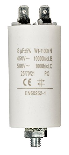 Condensador FIXAPART 8.0 Uf/450V+Tierra (8 V) Fixapart - Baterias - 8.0 uF, 450v, 1.5A, -40ºC a +85ºC