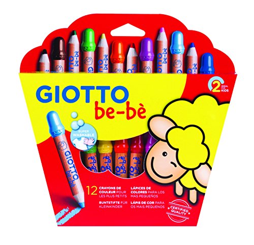 Lápis de Cor GIOTTO Bebè (12 Cores) + Aparador Giotto - Lápis - 12 cores, aparador, crianças, macio