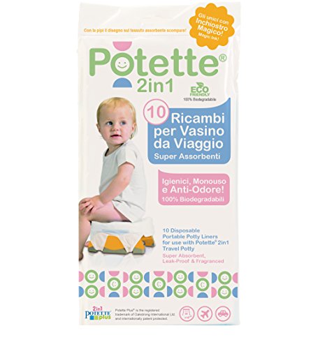 Rodas para carrinho de bebé POTTEtte Plus 2 em 1 Potette Plus 2in1 - Móveis para bebês e crianças pequenas - 2 em 1, super absorvente, biológico, descartável