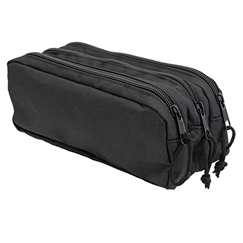 Estojo com 3 Compartimentos IDENA (Preto) Idena - Estojos para canetas e lápis - 3 compartimentos, preto
