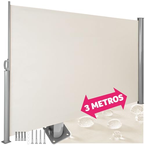 Toldo Retrátil TECTAKE (Bege - Algodão Oxford - 200 x 300 cm) TecTake - Revestimento - poliéster, PU, alumínio, 200x300 cm