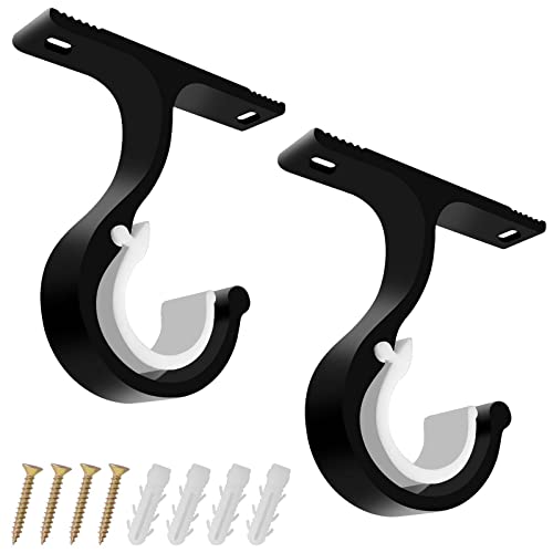 Suporte para cortinas COLEXY 2 peças (Preto) Colexy - Acessórios para tratamento de janelas - suporte, cortina, preto, 2 peças