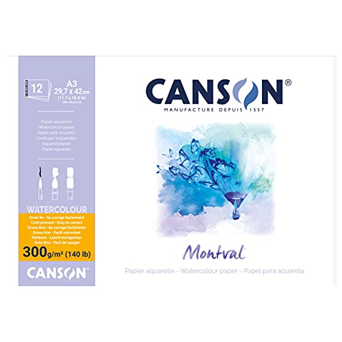 Bloco de Desenho ECOLINE A3 (12 Folhas - Tamanho 30x42cm) 
Marca:
Canson
 - Papel de arte e artesanato - a3, 12 folhas, 300g/m, resistente à água