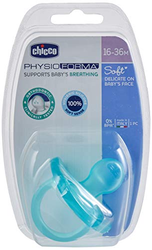 Chicco Physio Soft Silicone Blue 2-6M 16-36M NUK - Chupetas e mordedores - silicone, 2-6 meses, transparente, confortável