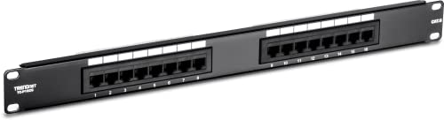 Painel de conexões TRENDWARE 16-Port Patch Panel Trendnet - Painéis de conexão - rj-45, 16 portas, gigabit ethernet, metal