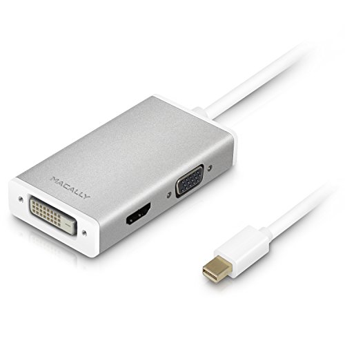 Adaptador MACALLY MD-3N1-4K (HDMI - DVI, VGA e Mini DisplayPort - 20 cm) Macally - Adaptadores de cabos de áudio e vídeo - hdmi, dvi, vga, mini displayport