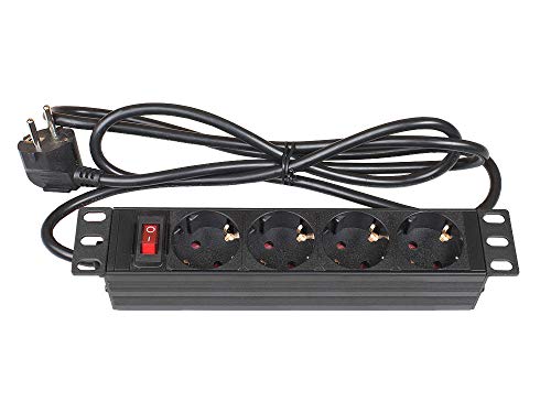 Extensão Elétrica GOOD CONNECTIONS GC-PDU-10-BLK (10 Tomadas - Tipo F - 1.8 m) Good Connections - Fios e cabos elétricos - 10 tomadas, tipo f, 1.8m, preto