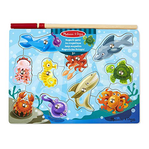 Jogo Magnético MELISSA & DOUG 6345 (2 Anos) Melissa & Doug - Brinquedos de pesca - jogo magnético, peixes coloridos, vara apanhar, 10 peixes madeira, capacidades motoras finas