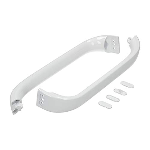 Conjunto de 2 Tiradores para Grelhador Bosch Kit BAL@Y / B@SCH / SI@MENS /LYNX / CROLLS / UFESA - Acessórios para geladeira - aço inoxidável, preto/prata, 30,2 x 3 cm