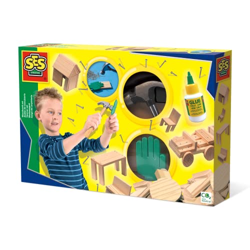 Kit de Construção SES CREATIVE Woodworking SES CREATIVE - Kits de artesanato de brinquedos - kit construção, ses creative, woodworking, peças madeira, mão especial