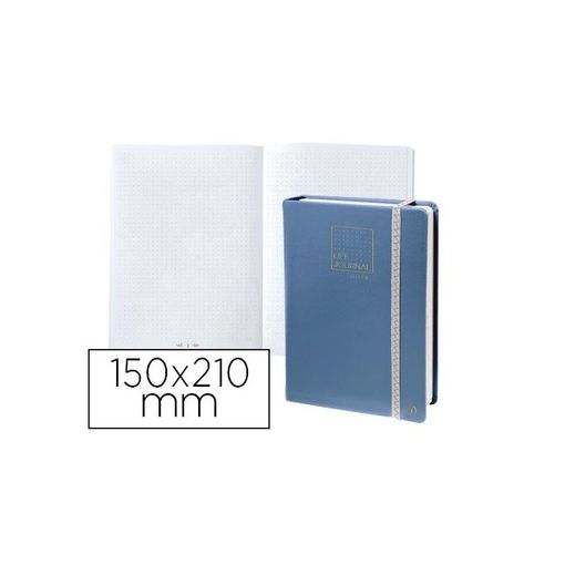 Caderno QUO VADIS Life Journal Infinite Dots (Azul - A5 - Quadriculado) Quo Vadis - Cadernos e bloco de notas - quadriculado, A5, resistente, fecho de elástico