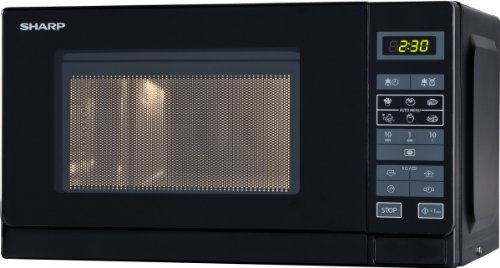 Micro-ondas Sharp R242BKW | Preto (Pequeno Almoço) Sharp - Fornos de microondas - 20L, 800W, descongelamento, temporizador, 8 programas