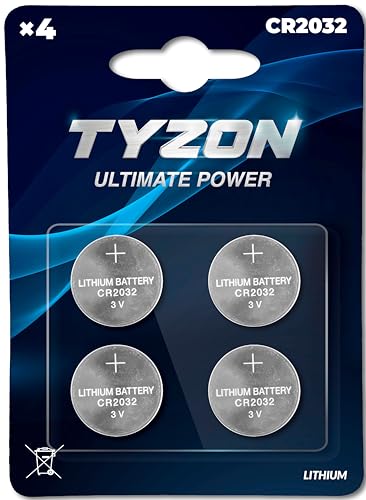 Pilhas TYZON 4 Baterias de Botões Cr2032 Millarco Internatioanl A/S - Baterias - botões, 3V, relógios, distância