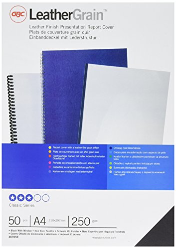 Pack 50 Capas para Encadernação GBC 4 mm Preto GBC - Papel de capa - pack, capas, encadernação, gbc, 4mm, preto