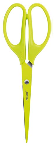 Tesoura de Papel MILAN BWM10425 (Amarelo) Milan - Ferramentas de corte e relevo para artesanato - amarelo, aço inoxidável, ponta fina, cabo simétrico
