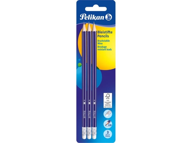 Lápis de Carvão PELIKAN HB (Multicor - 3 Tabletas) Pelikan - Lápis - multicor, 3 tablets, madeira de carvalho, ponta hexagonal