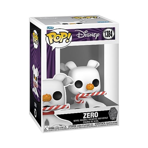 Figura FUNKO POP! Disney: The Night Before Christmas 30Th - Zero with Candy Cane Funko - Brinquedos - figura, funko pop, disney, noite antes de natal, zero, candy cane