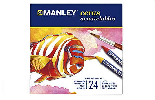 Lápis de Cor MANLEY 24 Unidades (Multicor) Manley - Lápis de cera - multicor, 24 unidades, lavável
