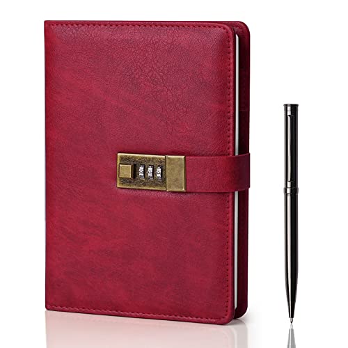 Diário WEMATE com Chave (A5 - Pergaminho - Branco) WEMATE - Cadernos e bloco de notas - fecho de metal, chave, capa sintética, páginas lisas